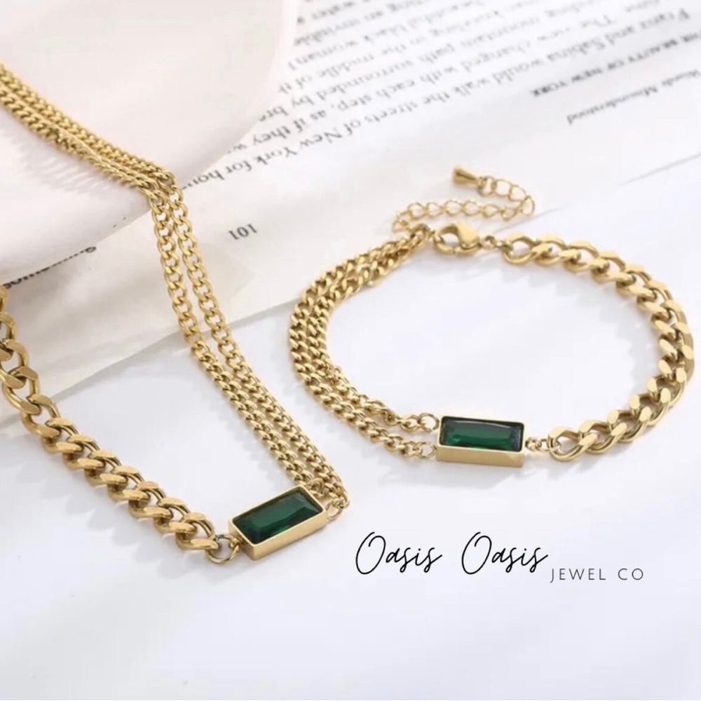 18k Gold Plated Modern Glam Cuban Curb Link Style Chain Necklace (Unisex)